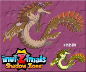 Puzzle Mosasaur. Invizimals Shadow Zone. Αυθεντικό θαλάσσιο τέρας με τα ισχυρά πτερύγια και τα ισχυρά σαγόνια